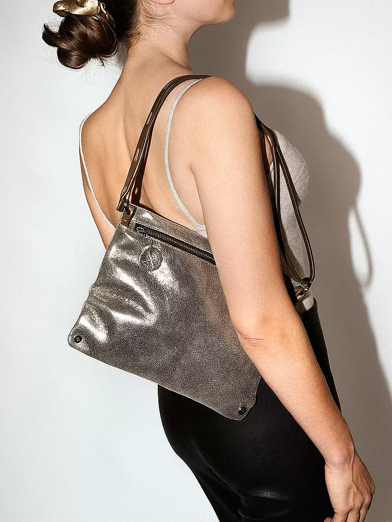 INA KENT Ledertasche - Umhängetasche MOONLIT Ed. 1 silber