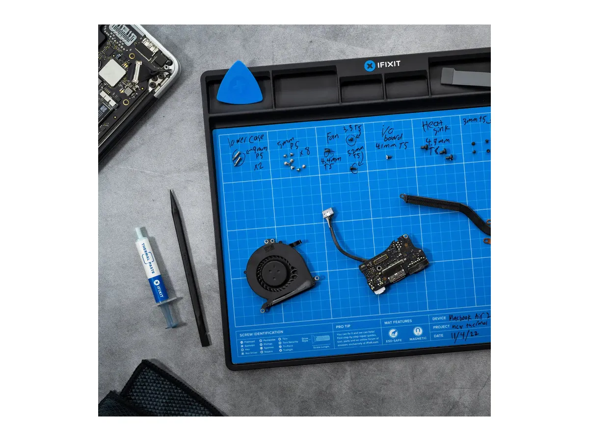 (25x30cm) Fix Mat Magnetische Arbeitsmatte Reparatur Unterlage mit Stift (IF145491-1) - Blau