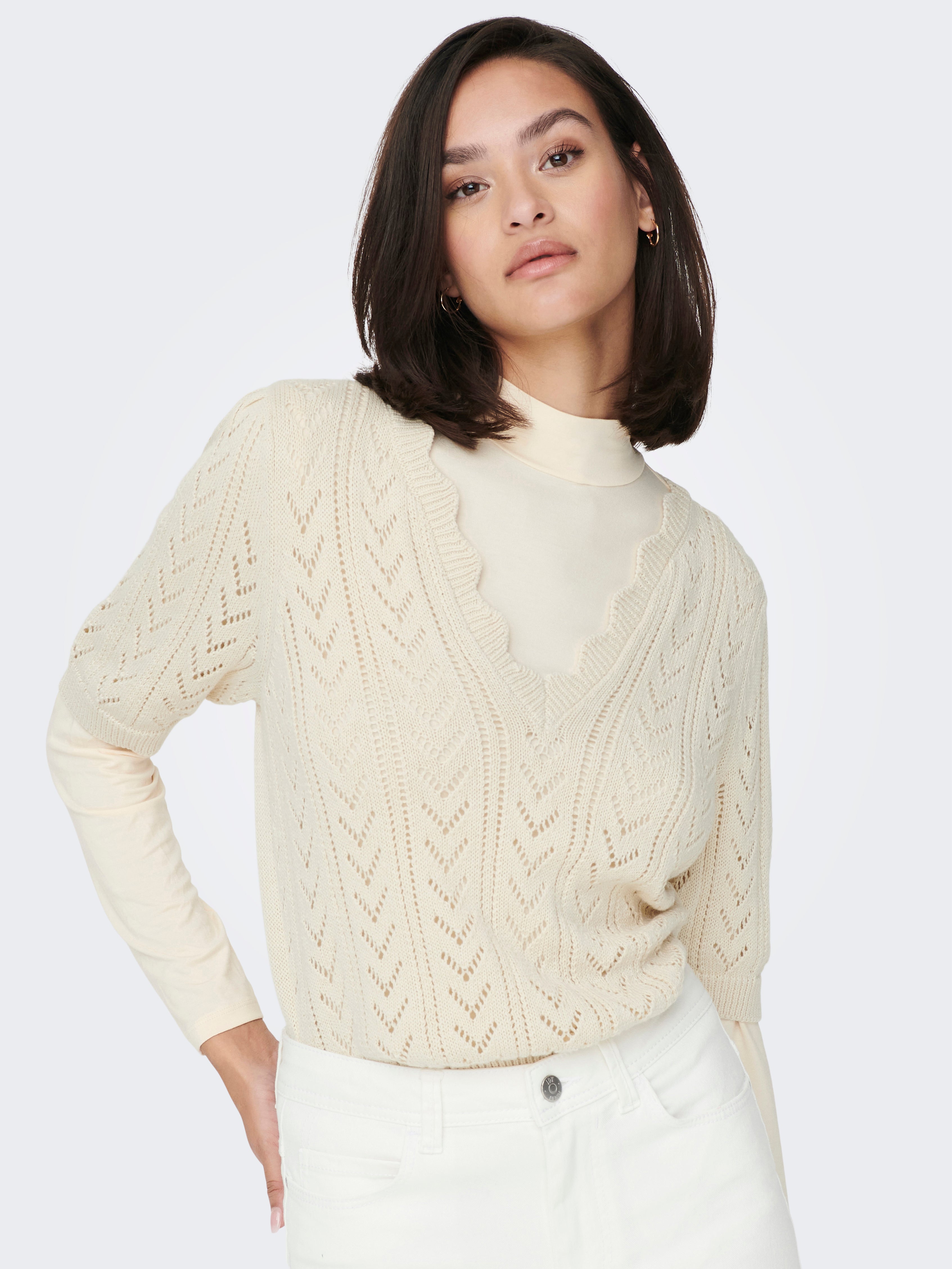 JDYTIKKA Strickpullover Whitecap Gray