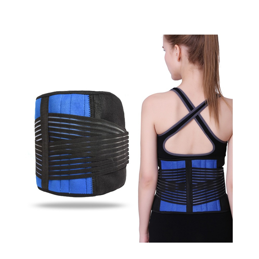 (Gr. XXL) Neopren Rückengurt Geradehalter Haltungsunterstützung zur Entspannung für Männer / Frauen - Schwarz / Blau