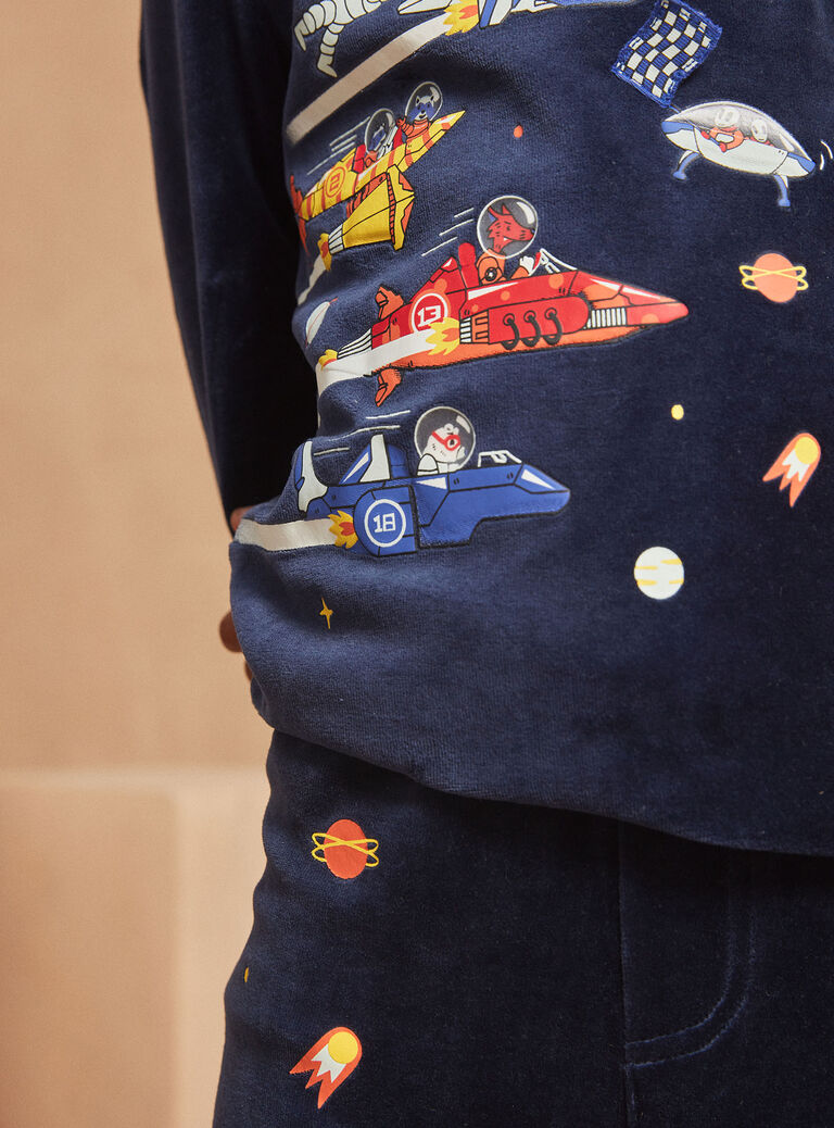 Pyjama bleu marine en velours