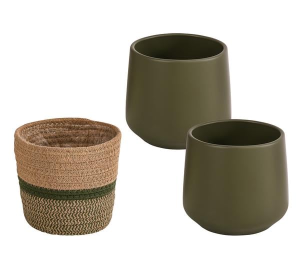 Dehner Übertopf-Set Green Feeling, 3-teilig