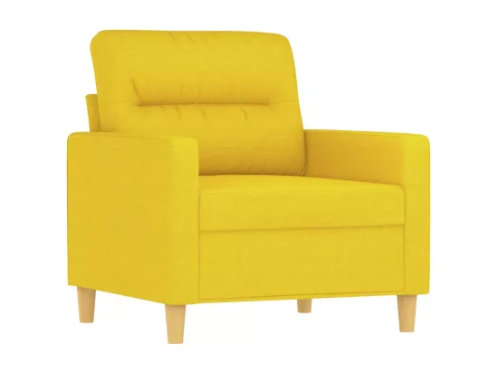 Ensemble de canapés 4 pièces avec coussins jaune clair tissu