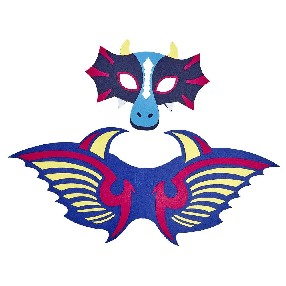 Déguisement masque et aile de dragon feutrine