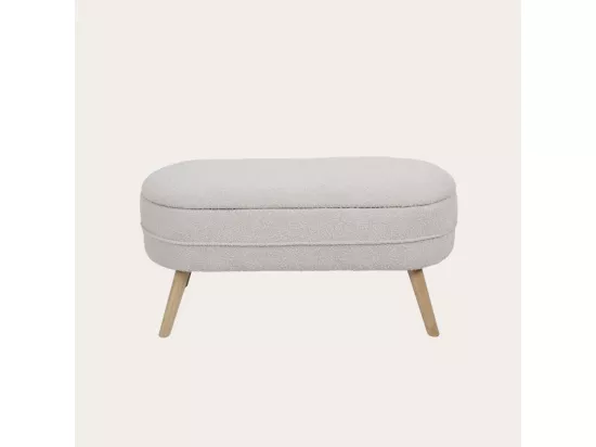 Banc tapissé blanc 102x49