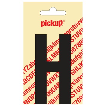 Pickup plakletter H zwart mat 90 mm