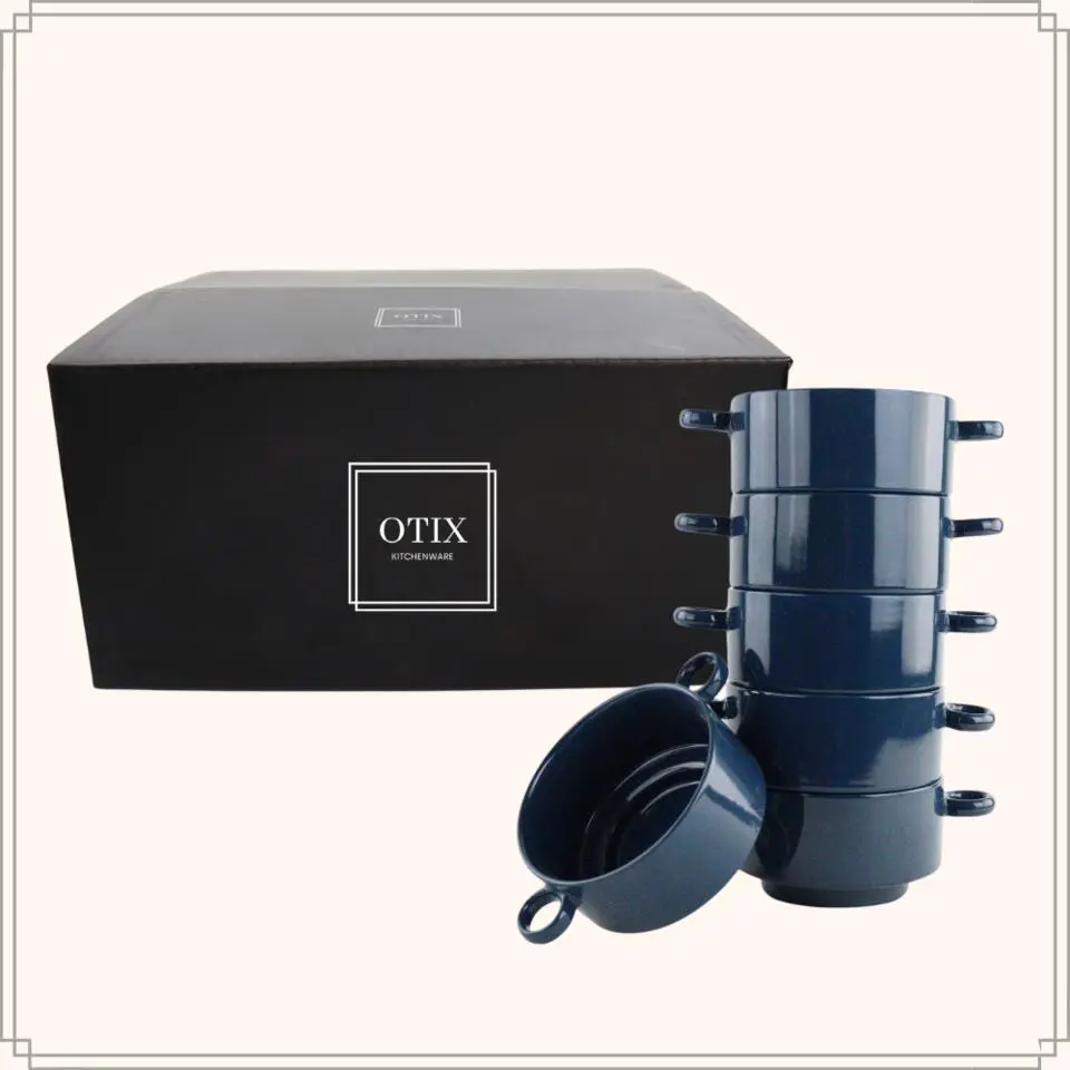 OTIX Soepkommen met Oor Set van 6 Schaaltjes 510ml Blauw