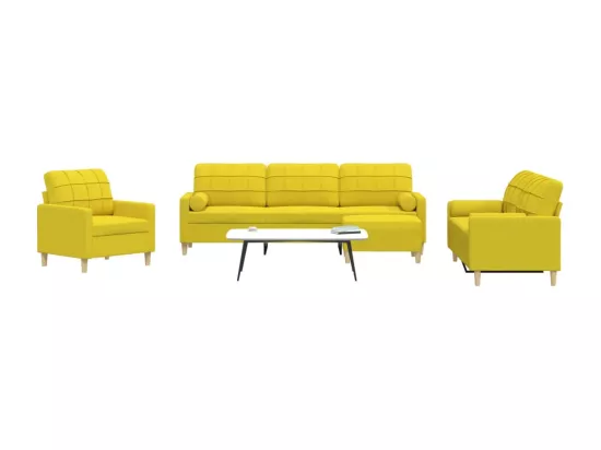 Ensemble de canapés 4 pièces repose-pied et coussins décoratifs