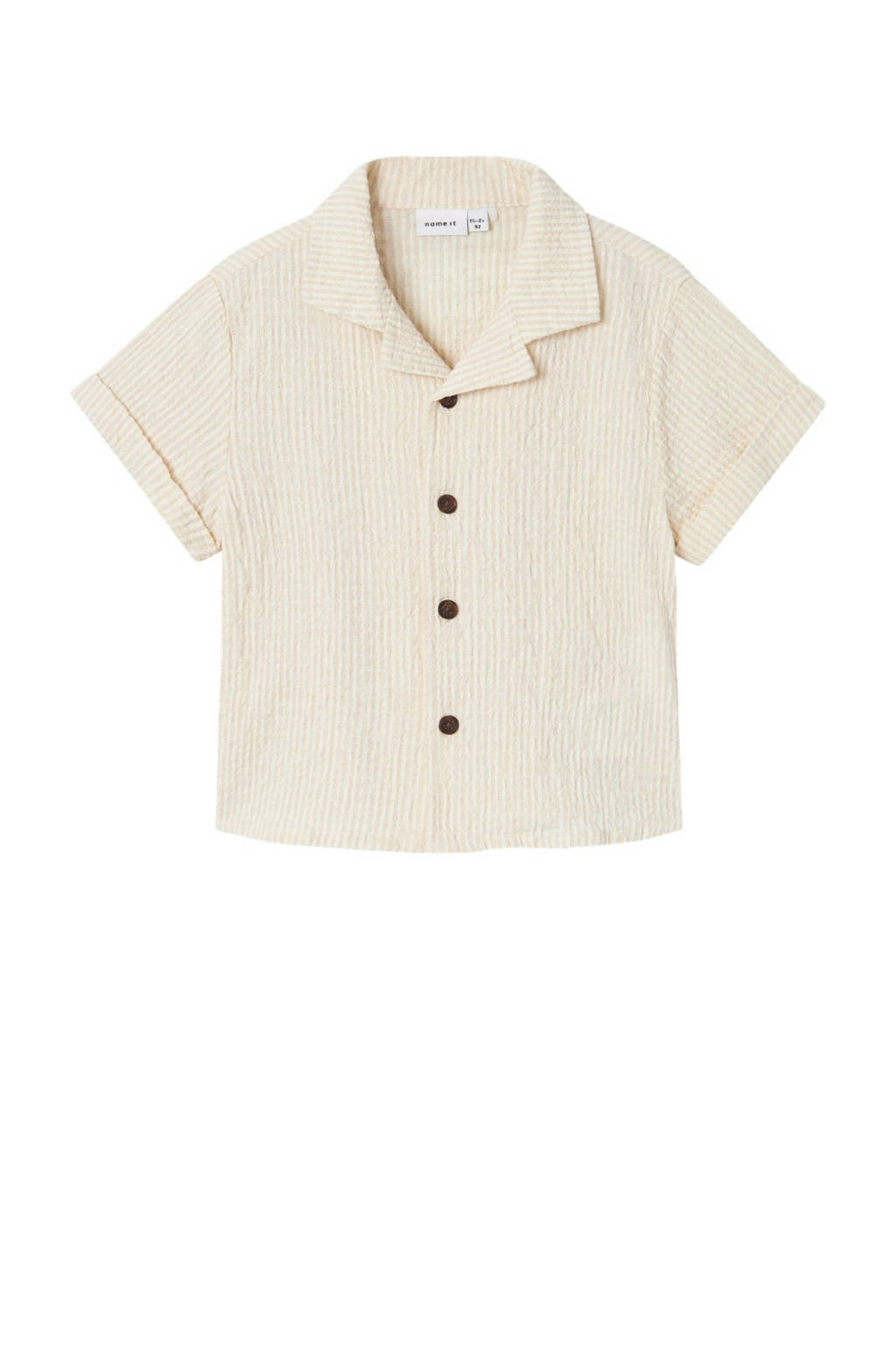 NAME IT baby gestreept overhemd NMMFEDENIS beige/ecru