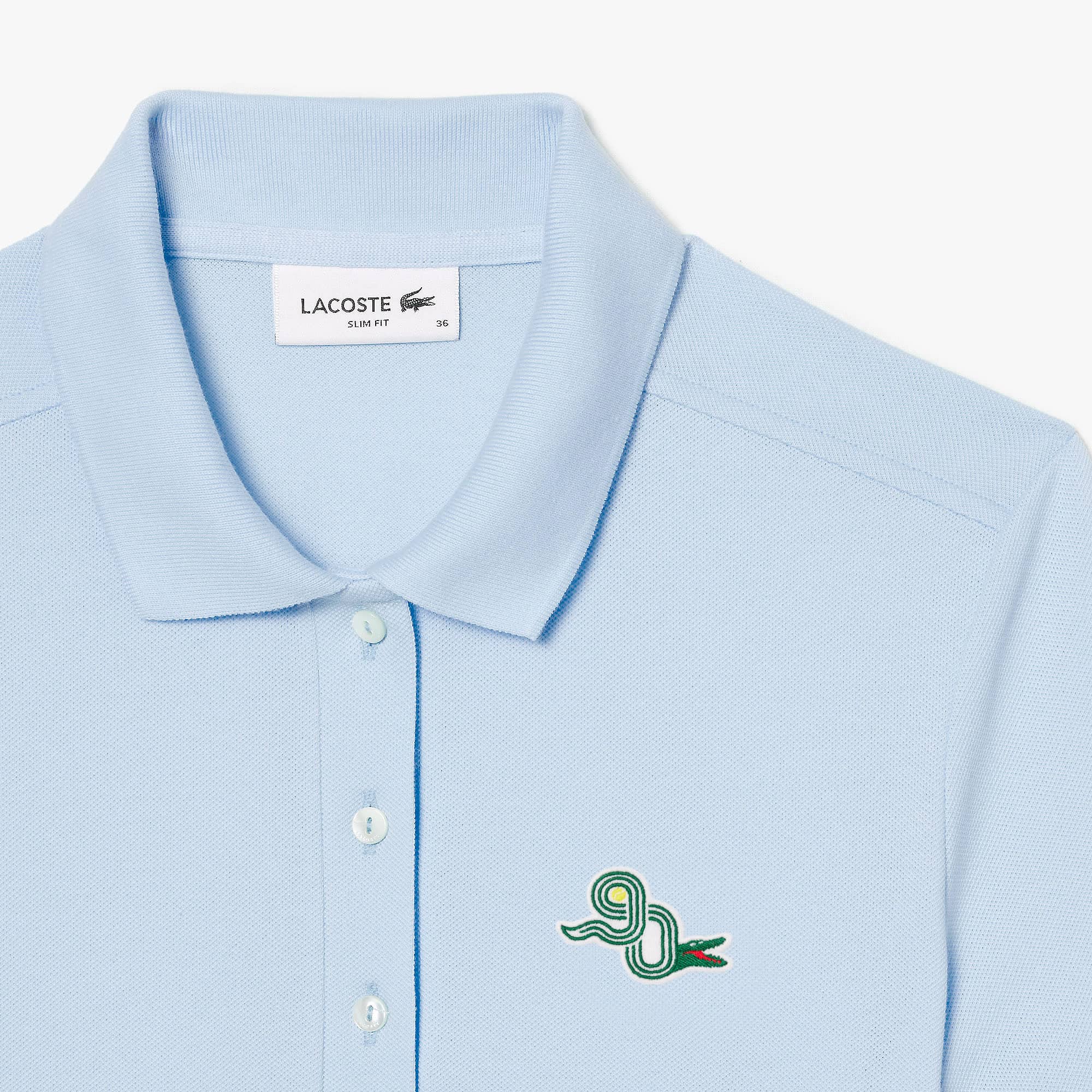 Polo slim fit Le Club Lacoste Creative Challenge Manches Courtes - Bleu - Lacoste - Femme
