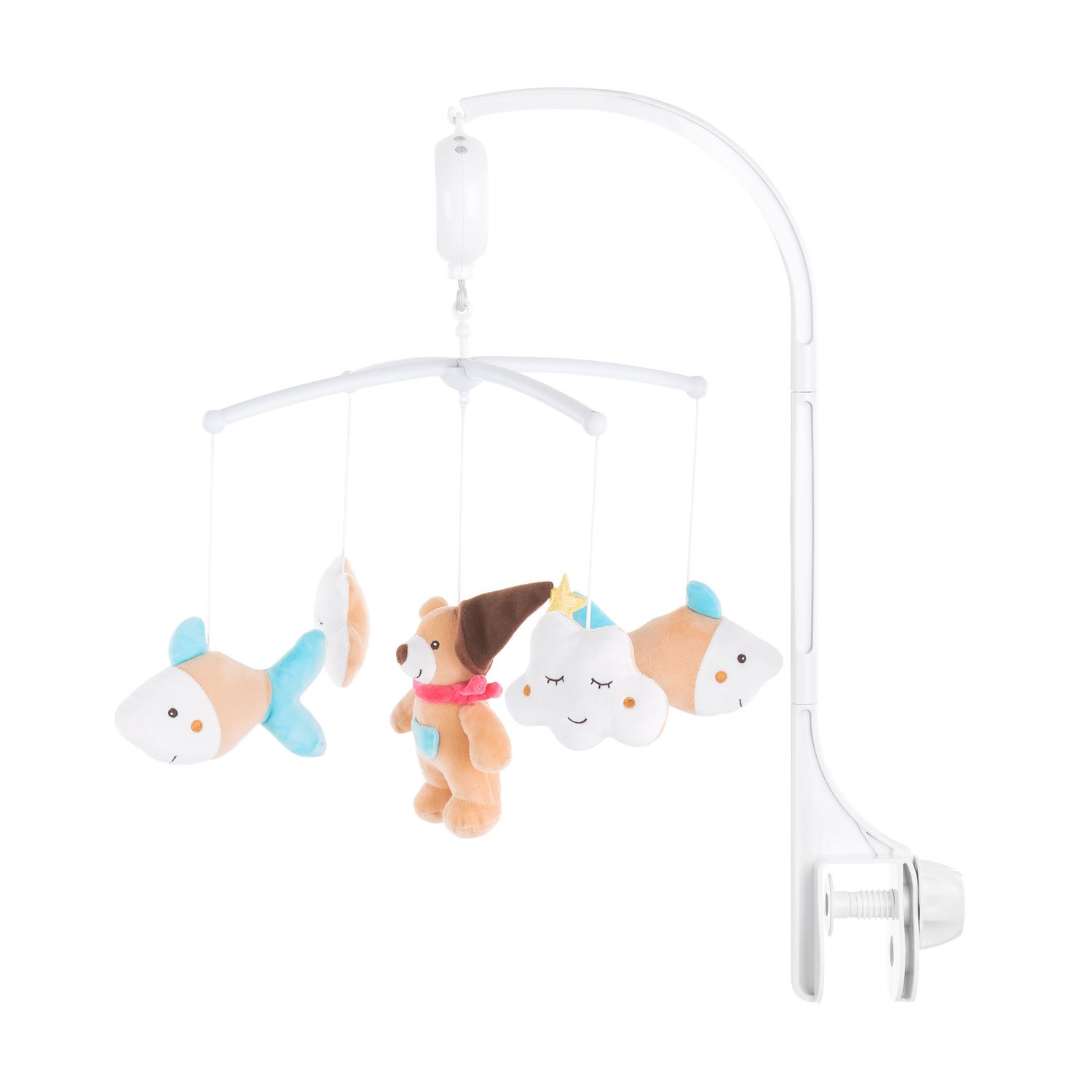 Chipolino Musik Mobile Plüschtiere Lautstärkeregelung, Melodien, Tiere abnehmbar beige