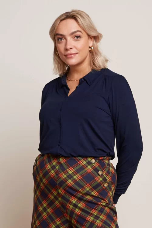 King Louie Carina Light blouse in avond blauw