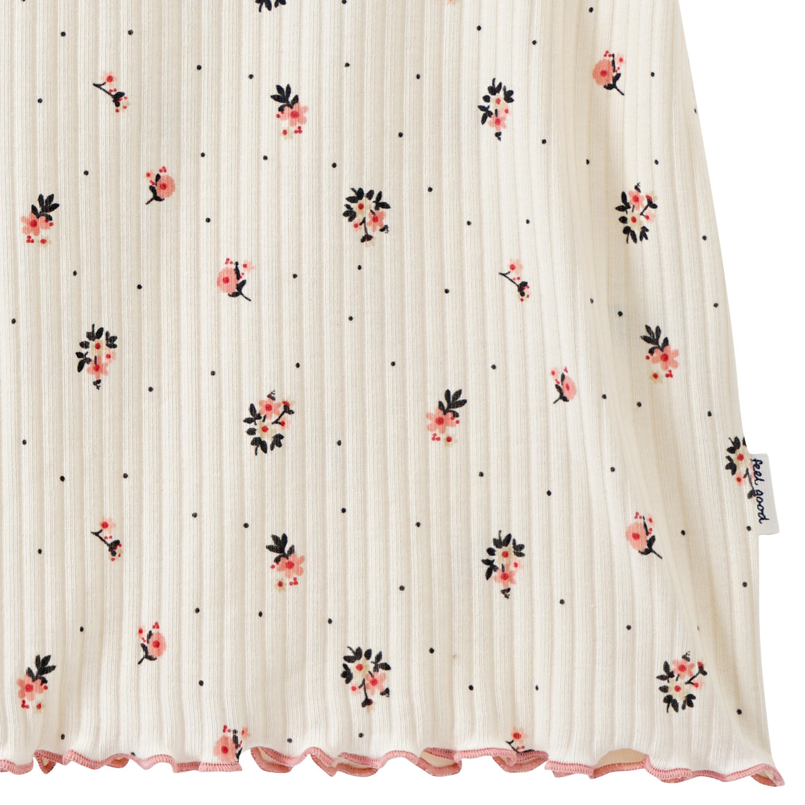 Topomini Baby T-Shirt mit Ripp-Struktur cremeweiss