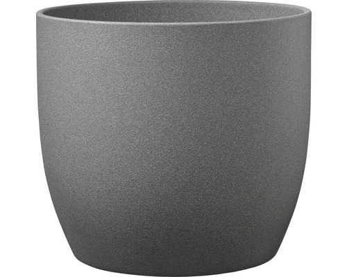 Soendgen Basel Stone keramische plantenbak, Ø 14 cm, H 13 cm, donkergrijs