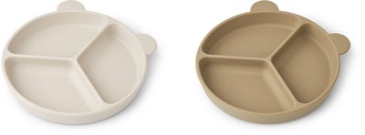 LIEWOOD Stacy Delt Tallerken 2-Pack, Sandy/Oat