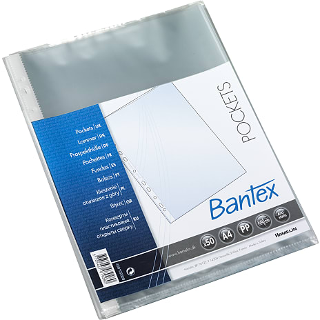 Bantex plastiklomme m. åben top - 50-pak