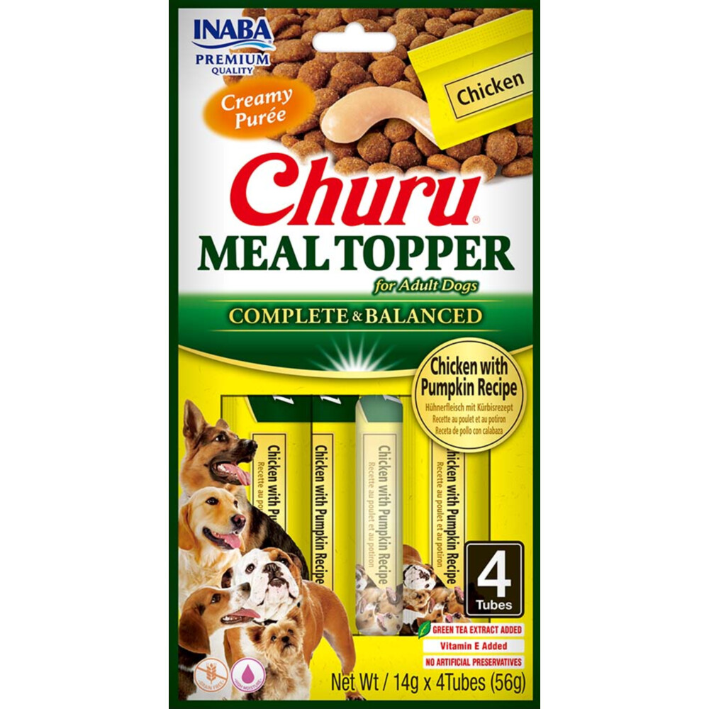 Inaba Churu Meal Topper Hondenvoer Chicken & Pumpkin4 x 14 gr