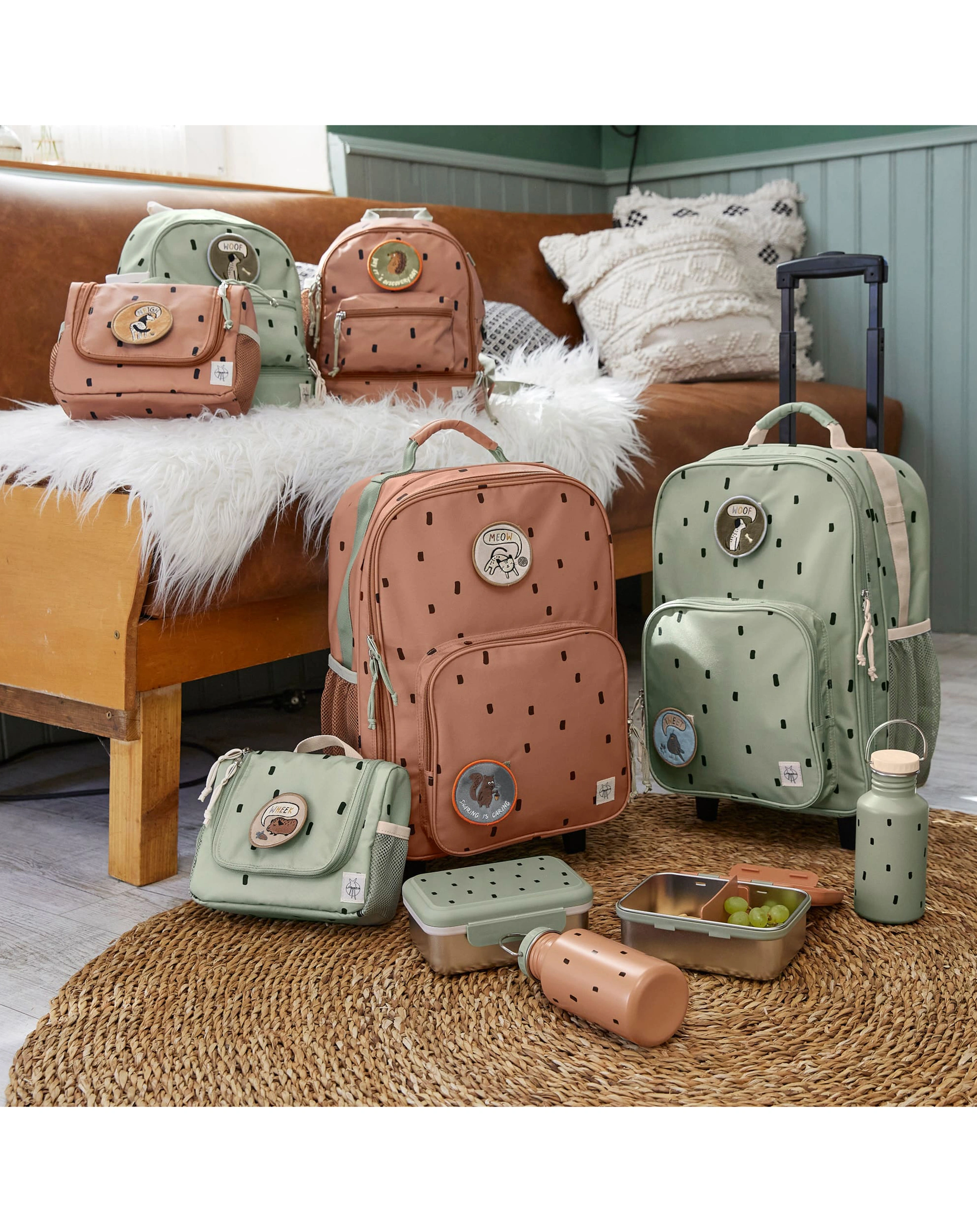 Rucksack HAPPY PRINTS (27x24x15) in light olive