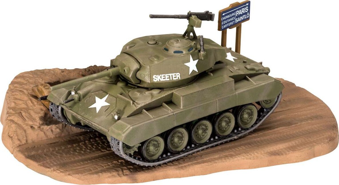 Revell - M24 Chaffee Tank Byggesæt - 1:76 - Level 4 - 03323