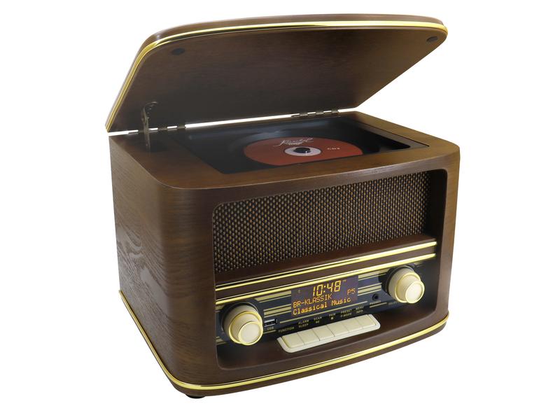 soundmaster Stereoanlage NR961 Braun Nostalgie Stereo DAB /UKW Radio mit CD/MP3, USB und Bluetooth
