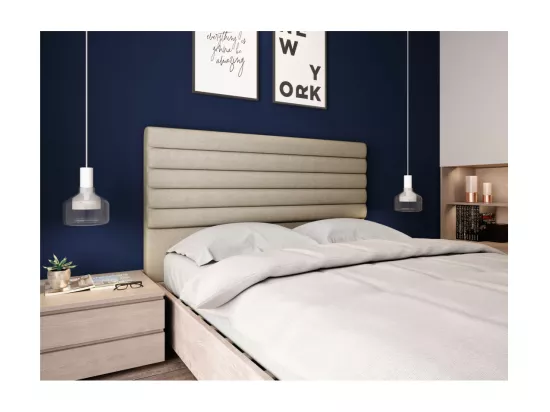 Tête de lit en tissu LUCA - Beige, Largeur - 160 cm