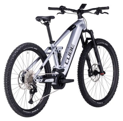 VTT Électrique Tout-Suspendu Cube Stereo Hybrid 120 Race 625 Shimano Deore/XT 12V 625 Wh 27.5'' Argent Polar