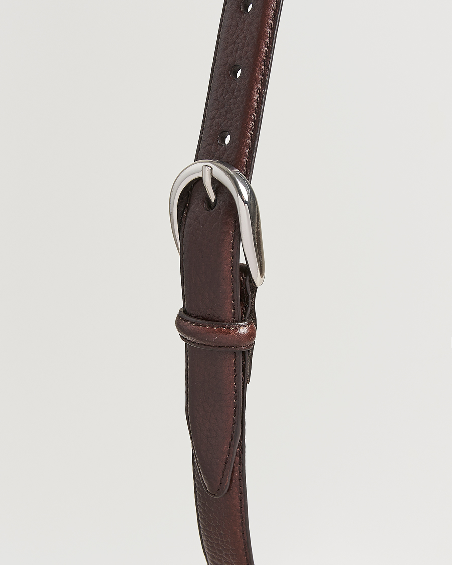 Loake 1880 Harry Grained Leather Belt Dark Brown