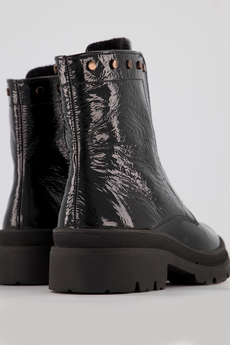 Ara Leder-Stiefeletten, Ziernieten, Reißverschluss