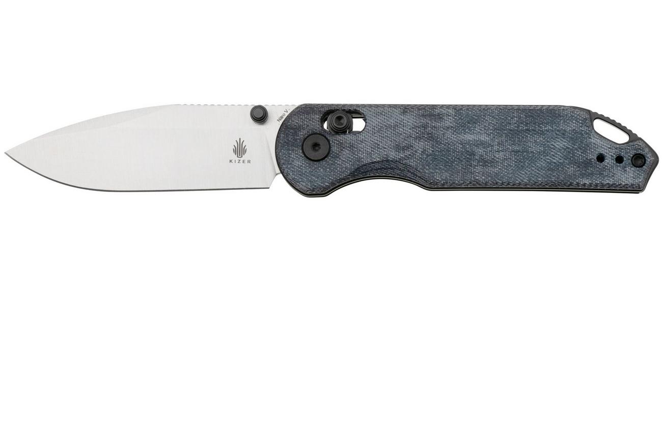 Kizer Vanguard Assassin V3549A2 Satin Nitro V, Denim Micarta, zakmes, Azo design