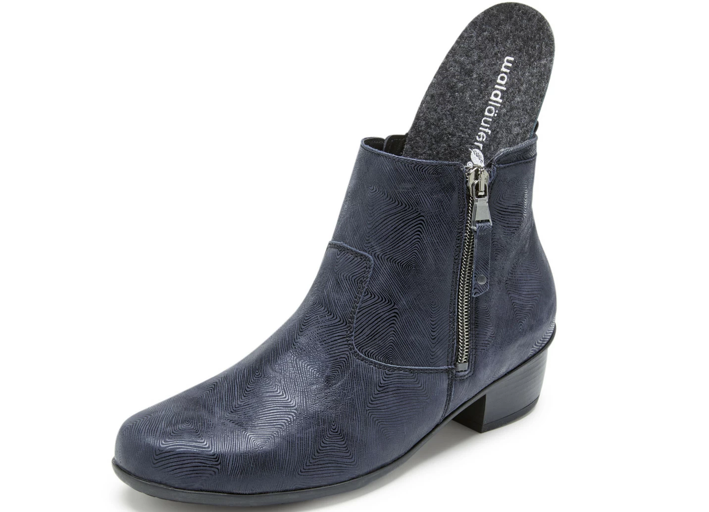 Waldläufer Stiefelette aus effektvoll geprägtem Leder