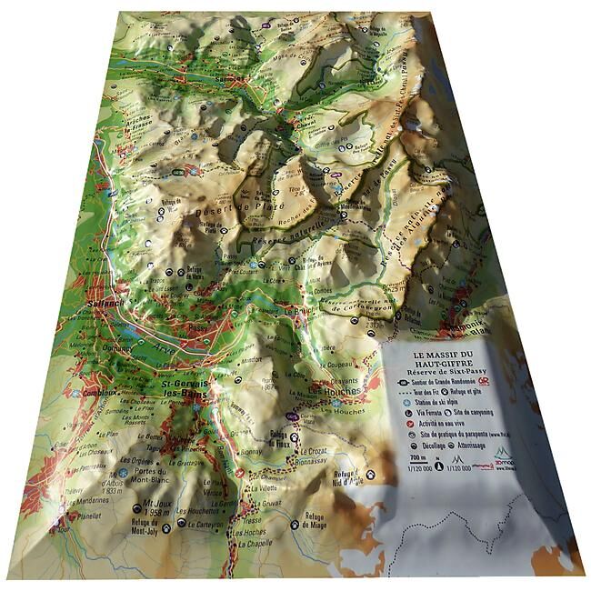 3D MAP - RELIEF MASSIF DU HAUT GIFFRE 19.5CM X 29.5CM