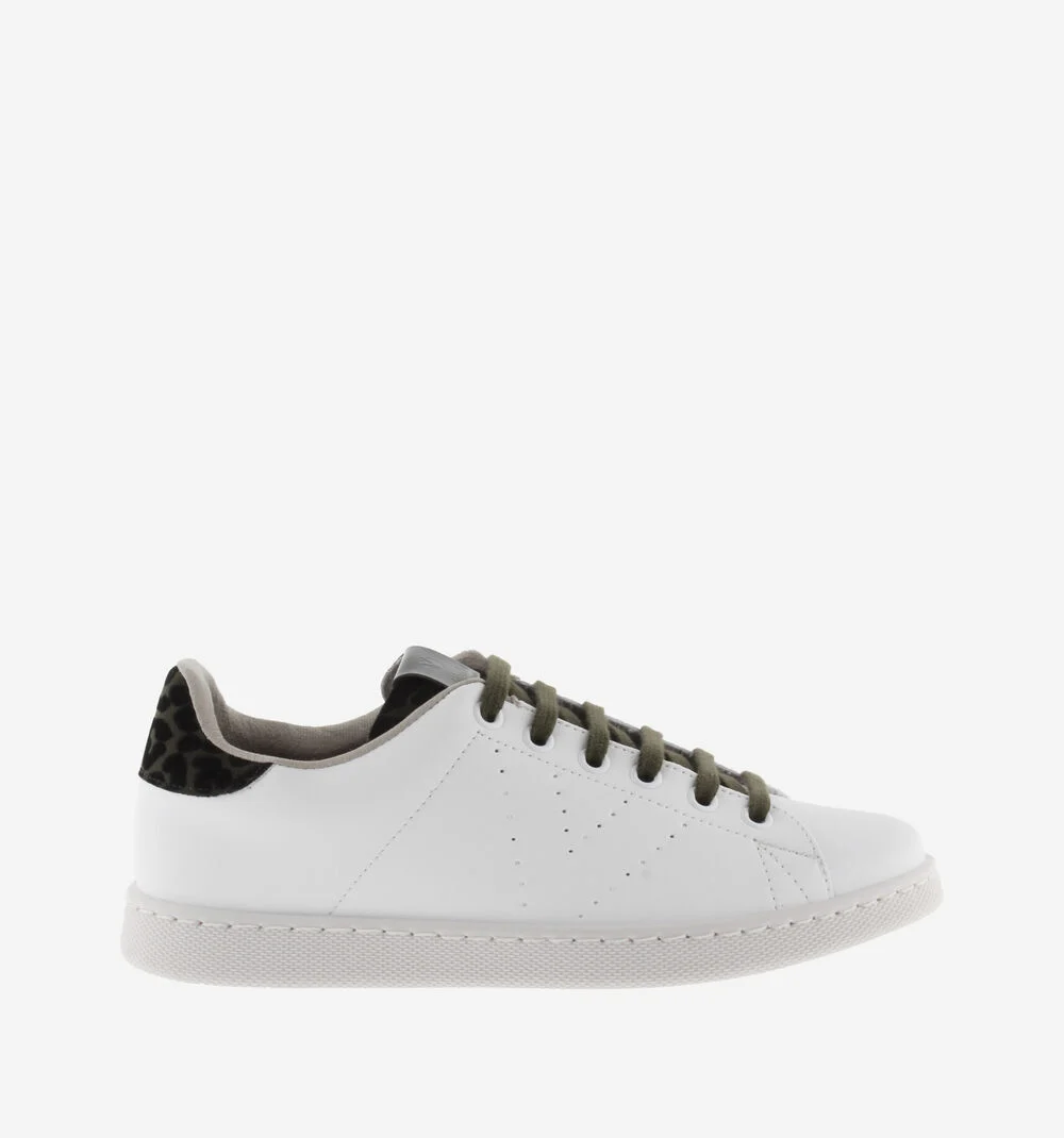 TENIS FAUX LEATHER & LEOPARDKAKI