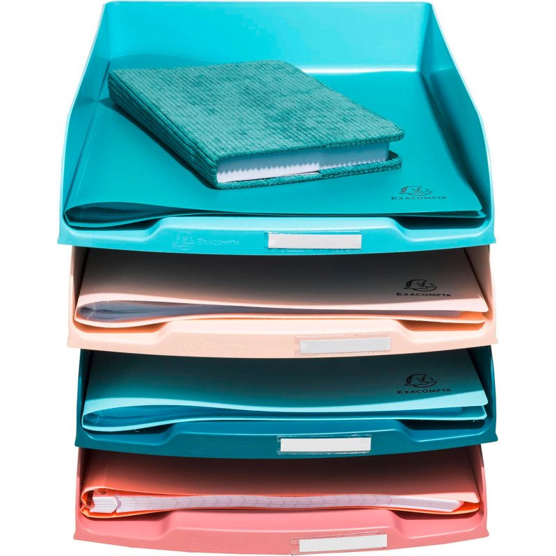 Lot de 4 corbeilles à courrier Exacompta Combo Styli Skandi couleurs assorties