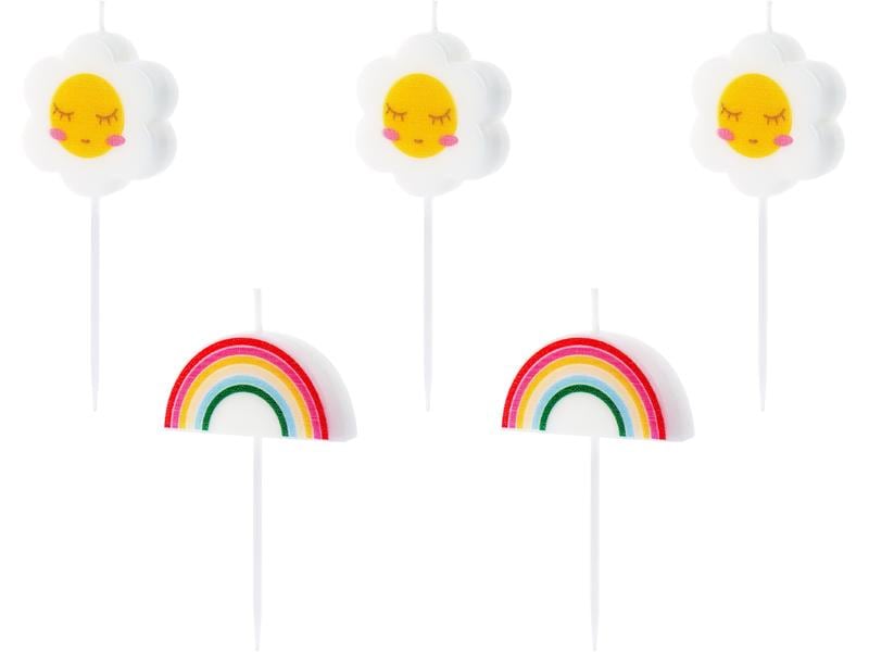 Partydeco Kerze Gänseblümchen 5 Stück Geburtstagskerzen