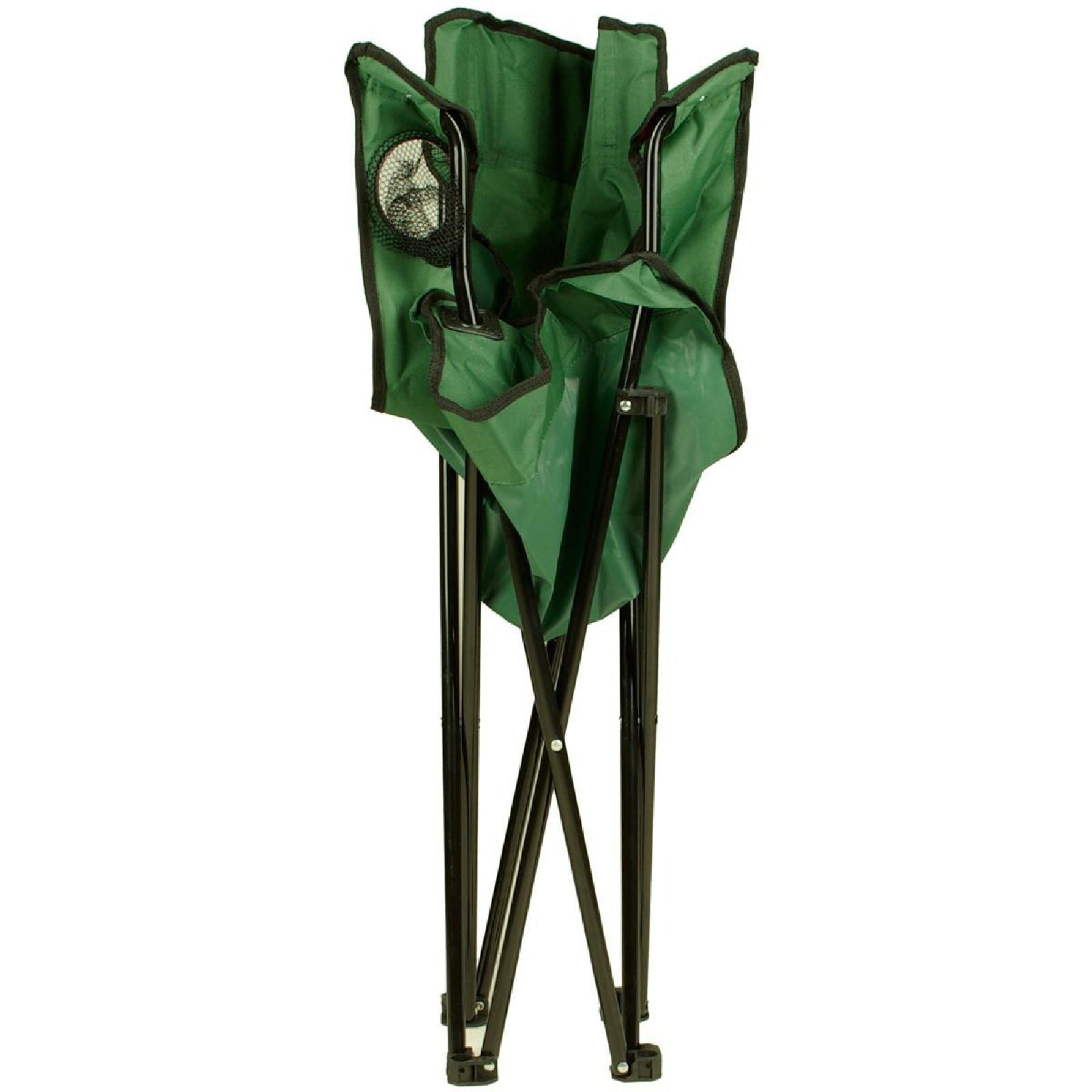 VCM Faltstuhl Campingstuhl mit Armlehne und Getränkehalter grün Klappstuhl