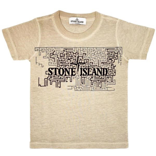 Junior T-shirt Print Beige - Stone Island → Luksusbaby.dk