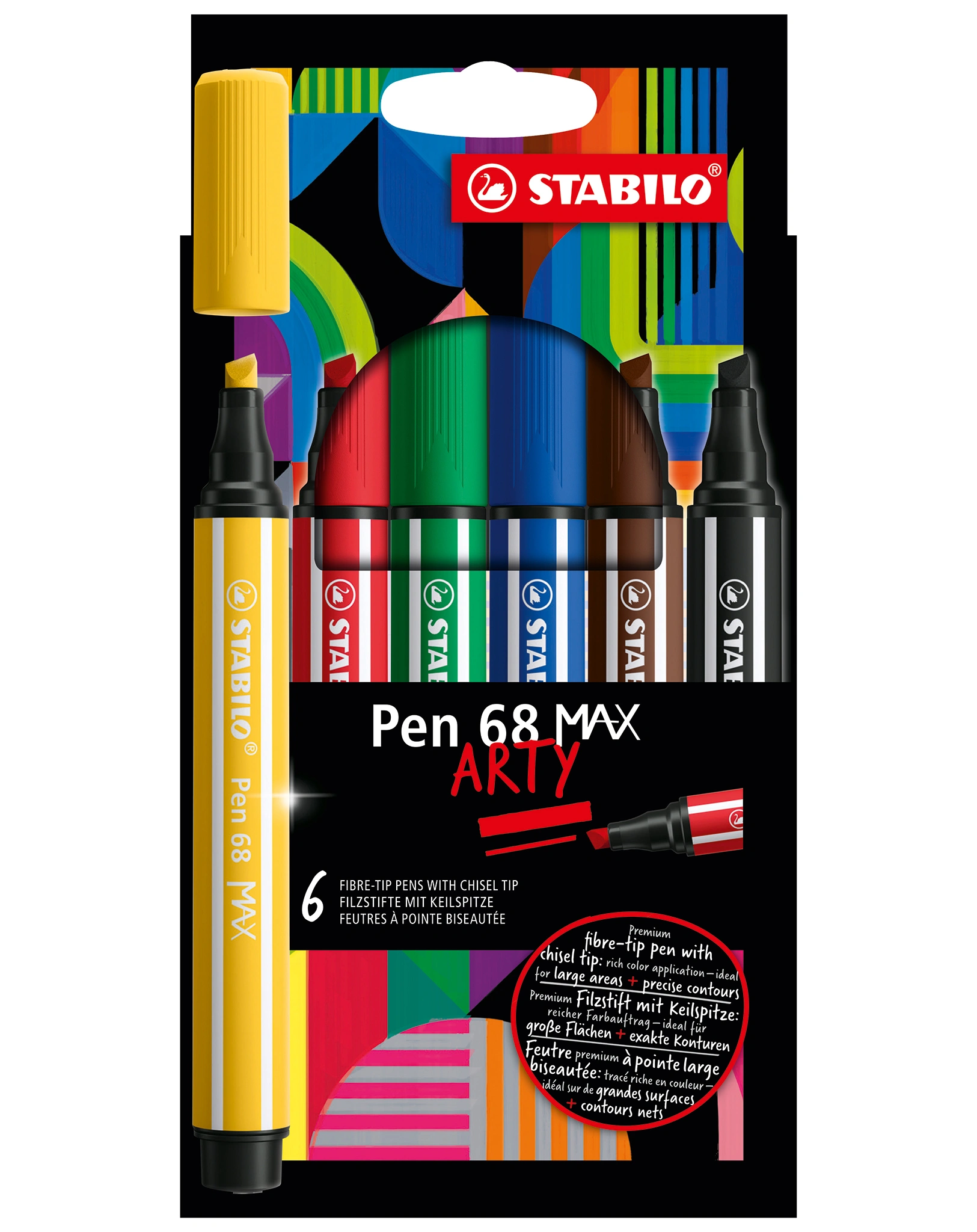 Filzstift STABILO® Pen 68 MAX ARTY 6er-Pack