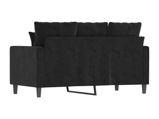 Canapé à 2 places Noir 120 cm Velours