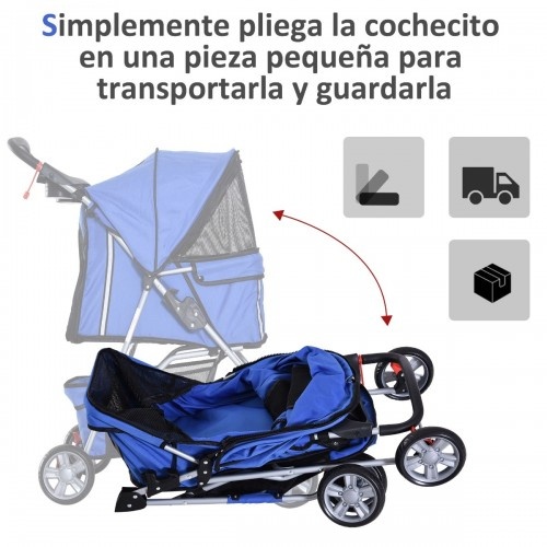 Carrinho dobrável para animais de estimação PawHut, azul