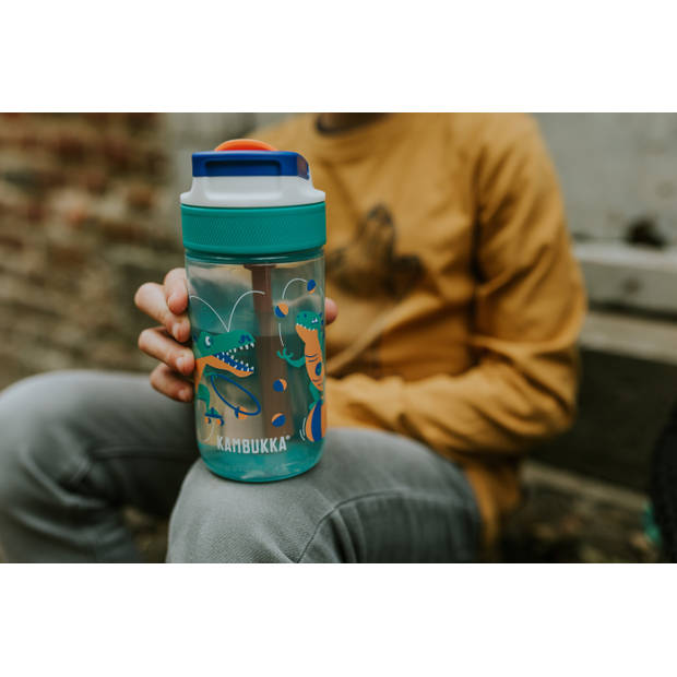 Schoolbeker/drinkbeker - 400 ml - Lekvrij - Schokbestendig - Kambukka drinkflessen - Lagoon Juggling Dino