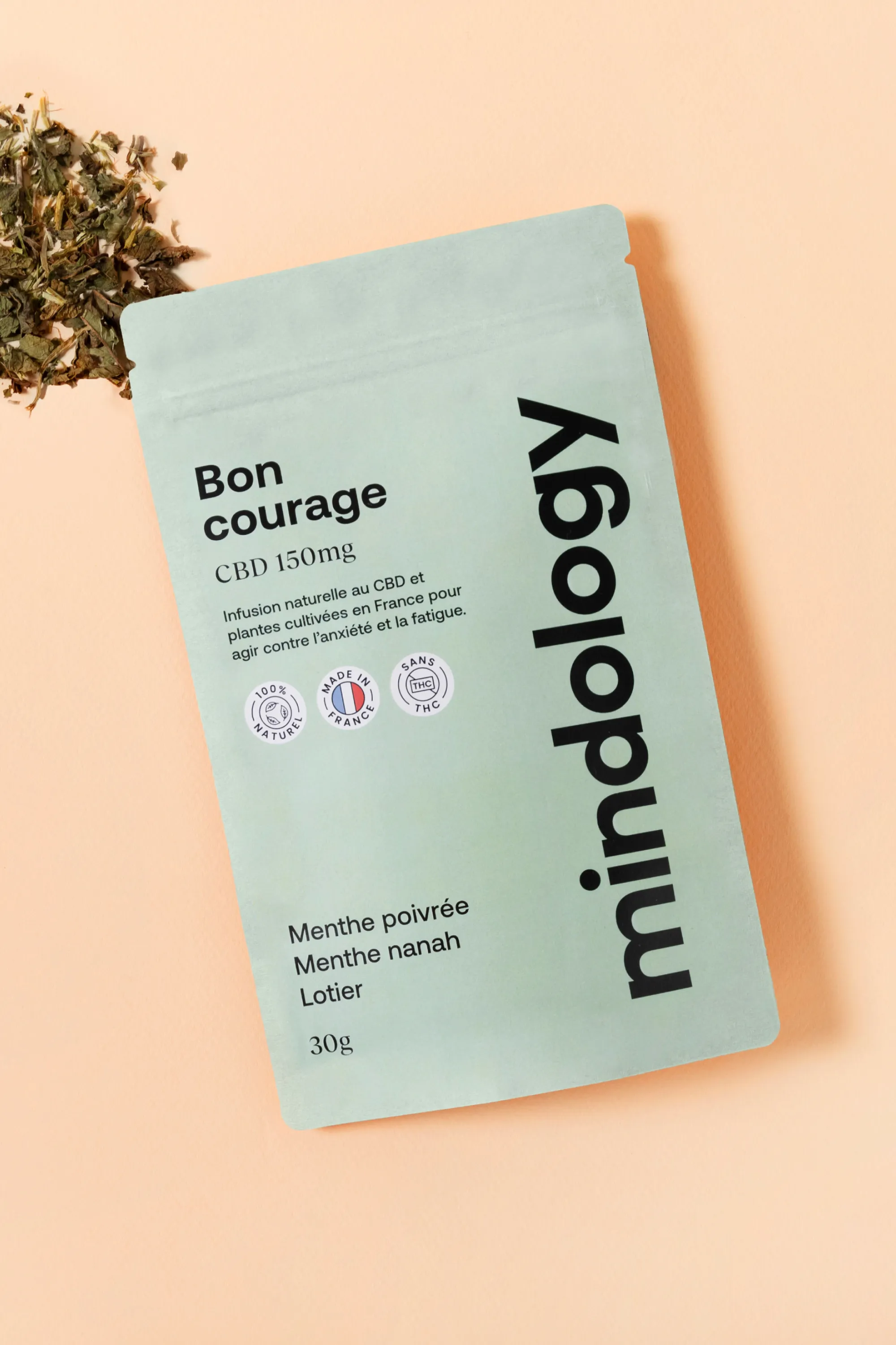 MINDOLOGY Infusion au CBD anti-stress Bon courage-30 g