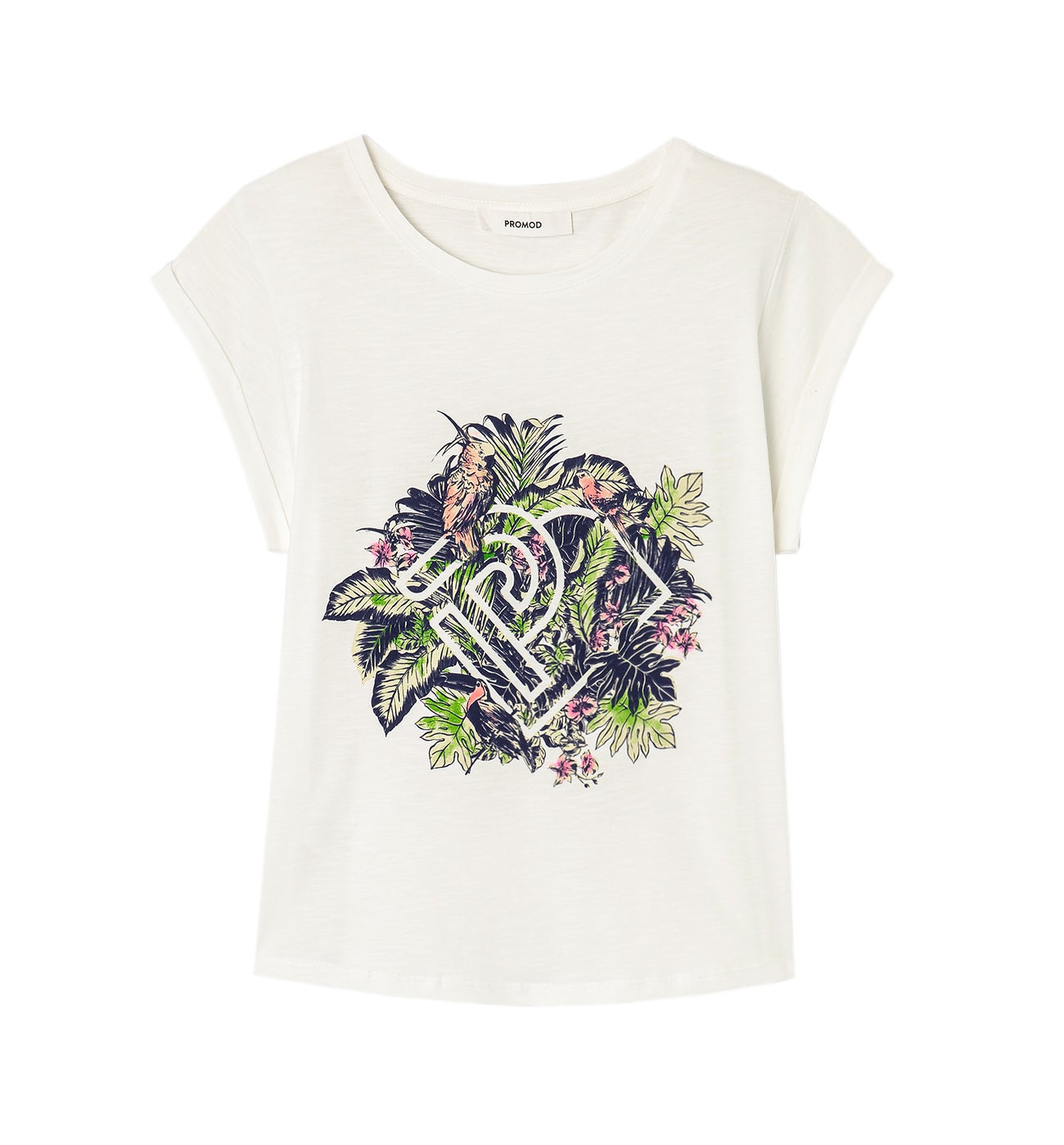 T-shirt à motif jungle Femme - Imprimé écru
