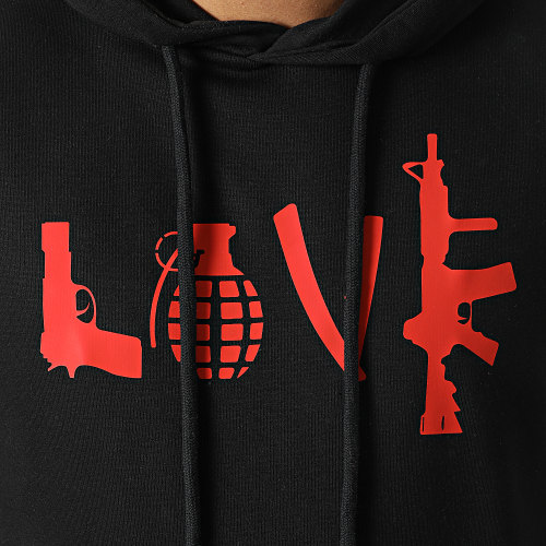 Ensemble De Survêtement Love Noir Rouge