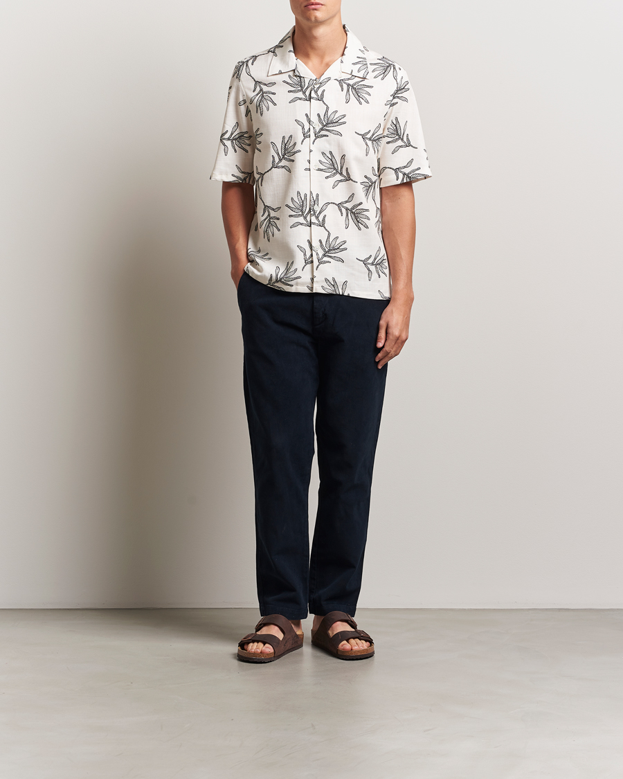 NN07 Ole Printed Cotton/Lyocell Resort Shirt Off White