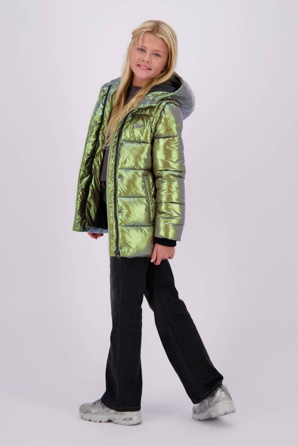 Vingino gewatteerde winterjas Telissa groen metallic