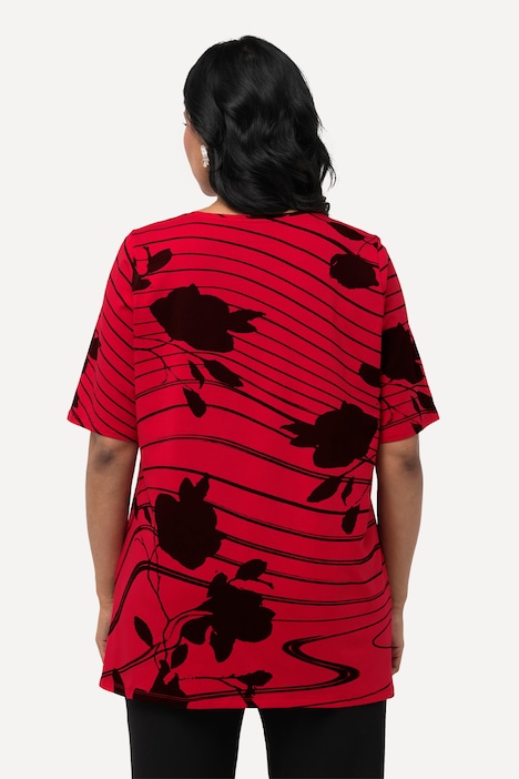 T-Shirt, Pima Cotton, A-Linie, Rundhals, Halbarm