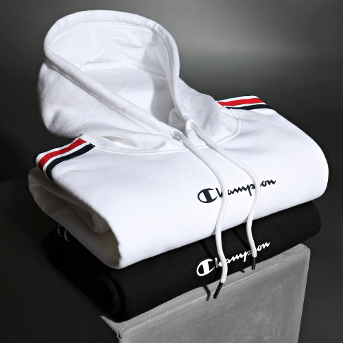 Sweat Capuche A Bandes 217184 Noir
