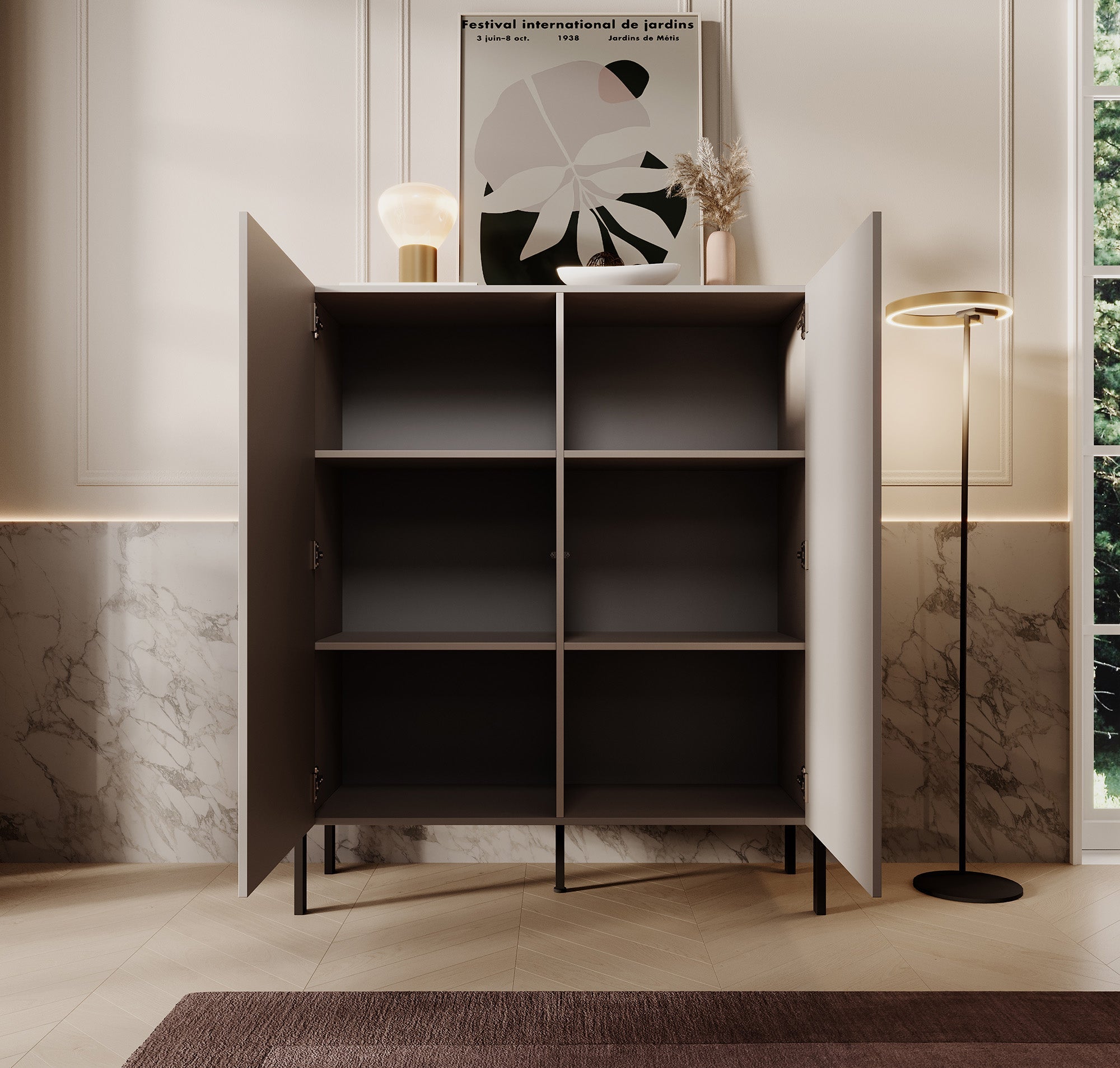 Meubella - Dressoir Jordy - Beige - 114 cm