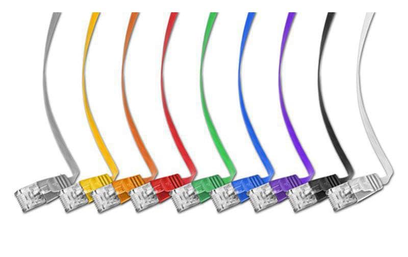 Slimpatchkabel RJ-45 - RJ-45, Cat 6, UTP, 10 m, RotUnscreened/Unshielded Twisted-Pair-Kabel (UTP) mit Klinkenschutz