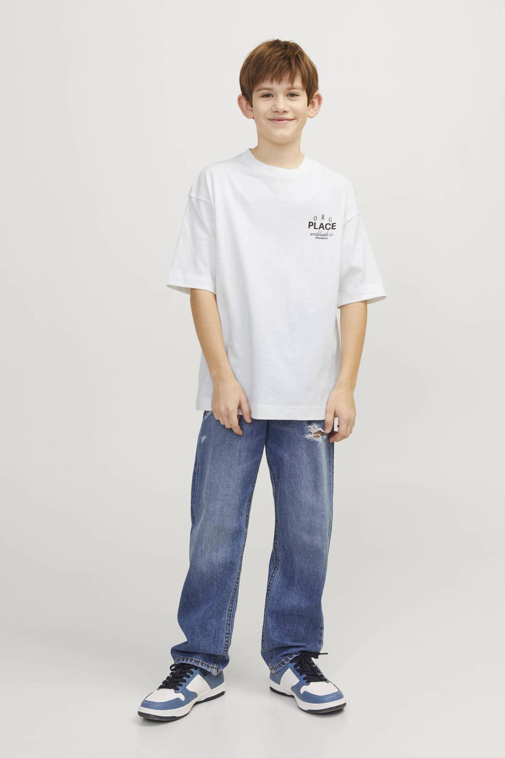 JACK & JONES T-shirt JORCASABLANCA met backprint wit